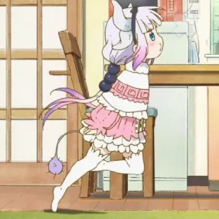 🍥 31b31bf2 Kanna Kamui Miss Kobayashi's Dragon Maid anime, kanna, dragon, maid, cute, kawaii telegram sticker