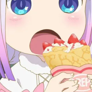 🍥 360c7916 Kanna Kamui Miss Kobayashi's Dragon Maid anime, character, Kanna, crepe, kawaii telegram sticker