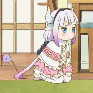 🍥 39d9ee20 Kanna Kamui Miss Kobayashi's Dragon Maid anime, dragon, kanna, cute, kawaii, chibi telegram sticker