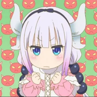 🍥 3b843e8f Kanna Kamui Miss Kobayashi's Dragon Maid anime, dragon, kanna, cute, kawaii, angry, manga telegram sticker