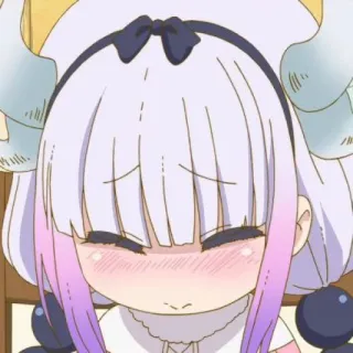 🍥 46233ef2 Kanna Kamui Miss Kobayashi's Dragon Maid anime, kanna kamui, kawaii, dragon maid, miss kobayashi's dragon maid, cute, blush telegram sticker