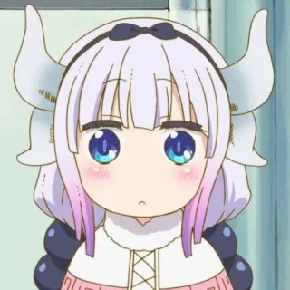 🍥 49d09ae8 Kanna Kamui Miss Kobayashi's Dragon Maid anime, dragon, cute, kanna, kamui, kawaii, chibi telegram sticker
