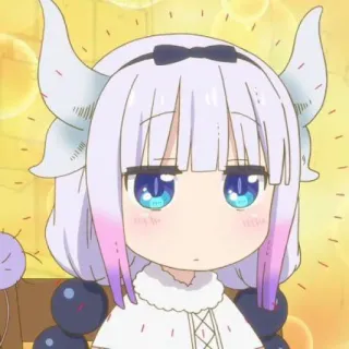 🍥 5f7c9e5e Kanna Kamui Miss Kobayashi's Dragon Maid anime, dragon, cute, kawaii, kanna, chibi telegram sticker