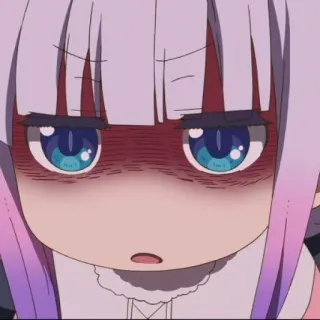 🍥 670055f4 Kanna Kamui Miss Kobayashi's Dragon Maid anime, kanna, angry, red face, dragon telegram sticker