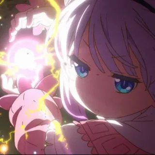 🍥 7b60707c Kanna Kamui Miss Kobayashi's Dragon Maid anime, dragon, magic, kanna, kawaii, cute, manga telegram sticker