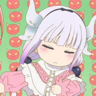 🍥 7fb56242 Kanna Kamui Miss Kobayashi's Dragon Maid anime, kanna, chibi, kawaii, dragon, girl telegram sticker