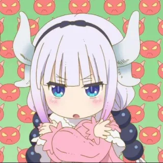 🍥 a2b440dd Kanna Kamui Miss Kobayashi's Dragon Maid anime, kanna, dragon, cute, manga, kawaii, angry telegram sticker