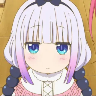 🍥 a469e445 Kanna Kamui Miss Kobayashi's Dragon Maid anime, kanna, dragon, cute, manga, girl telegram sticker