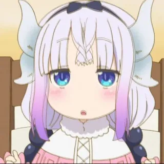 🍥 a7f93ca1 Kanna Kamui Miss Kobayashi's Dragon Maid kanna, dragon maid, anime, chibi, cute, kawaii telegram sticker