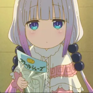 🍥 ab009a15 Kanna Kamui Miss Kobayashi's Dragon Maid スクールシューズ anime, kanna kamui, miss kobayashi's dragon maid, character, cute, cartoon telegram sticker