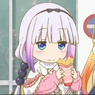 🍥 b39fbed6 Kanna Kamui Miss Kobayashi's Dragon Maid anime, cartoon, dragon, cute, kawaii, kanna, chibi telegram sticker