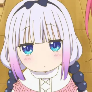 🍥 ca761828 Kanna Kamui Miss Kobayashi's Dragon Maid anime, kanna kamui, dragon maid, cute, kawaii, anime girl telegram sticker