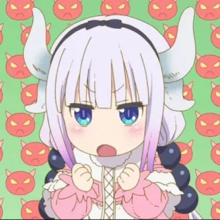 🍥 ead633d8 Kanna Kamui Miss Kobayashi's Dragon Maid anime, kanna kamui, dragon maid, kawaii, cute, angry, dragon telegram sticker