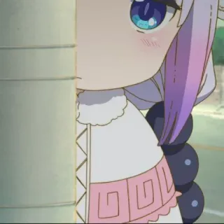 🍥 ee487d4b Kanna Kamui Miss Kobayashi's Dragon Maid anime, kanna, dragon, cute, kawaii telegram sticker