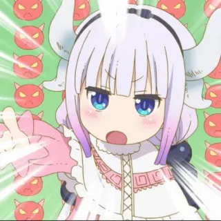 🍥 f047705b Kanna Kamui Miss Kobayashi's Dragon Maid anime, kanna, dragon, cute, cartoon, manga, kanna kamui telegram sticker