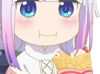 😋 9490f0dc Kanna Miss Kobayashi's Dragon Maid 애니메이션, 칸나, 귀여운, 용, 음식, 카와이, 디저트 telegram sticker