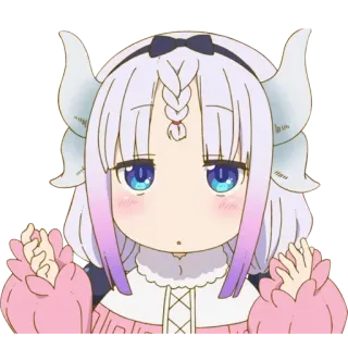 😗 d4c3ee32 Kanna Kamui Miss Kobayashi's Dragon Maid 애니메이션, 용, 귀여운, 칸나, 카와이, 치비 telegram sticker