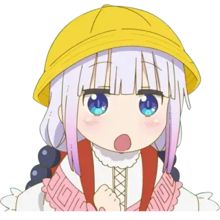 😲 ff102aae Kanna Kamui Miss Kobayashi's Dragon Maid 애니메이션, 카와이, 귀여운, 칸나, 드래곤 메이드 telegram sticker