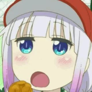 🍬 d594ef0e Kanna Kamui Miss Kobayashi's Dragon Maid Anime, Kanna Kamui, Dragon Maid, Carino, Mangiare, Personaggio, Cartone animato, Adesivo telegram sticker