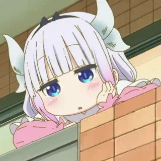 😉 636c45ee Kanna Kamui Miss Kobayashi's Dragon Maid Аниме, Дракон, Канна, Чиби, Милый, Каваий telegram sticker