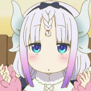 🙃 7a8afa4c Kanna Kamui Miss Kobayashi's Dragon Maid Аниме, Дракон, Милый, Персонаж, Канна, Каваий, Dragon Maid telegram sticker
