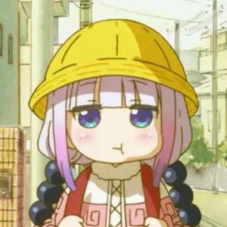 😙 ca418cf6 Kanna Kamui Miss Kobayashi's Dragon Maid Аниме, Канна, Каваий, Милый, Чиби, Дракон telegram sticker