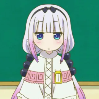 🙂 ce00d6c5 Kanna Kamui Miss Kobayashi's Dragon Maid Аниме, Дракон, Канна, Кавай, Милый, Школа telegram sticker