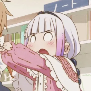 🍬 fca749bb Kanna Miss Kobayashi's Dragon Maid Anime, Drache, Kanna, Süß, Kawaii, Überrascht telegram sticker