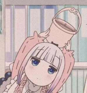 🎀 07ea1b81 Kanna Kamui Miss Kobayashi's Dragon Maid 动漫, 康娜卡姆依, 小林家的龙女仆, 水桶, 卡哇伊 telegram sticker