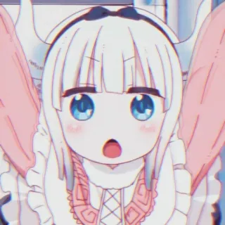 🎀 28c277cd Kanna Kamui Miss Kobayashi's Dragon Maid 动漫, 龙, 卡哇伊, 可爱, 康娜, 康娜卡姆依, 小林家的龙女仆 telegram sticker