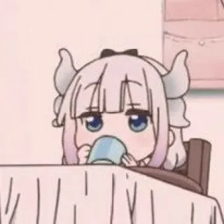🎀 667533fd Kanna Kamui Miss Kobayashi's Dragon Maid 动漫, 卡哇伊, 龙, 康娜卡姆依, 可爱 telegram sticker