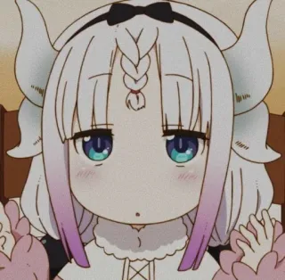 🎀 bf0c1f5b Kanna Kamui Miss Kobayashi's Dragon Maid 动漫, 卡哇伊, 可爱, 康娜, 龙, 女仆 telegram sticker