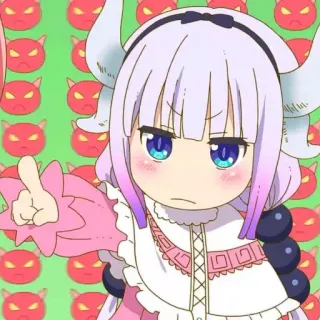 🤍 46f632f7 Kanna Kamui Miss Kobayashi's Dragon Maid Anime, Drache, Süß, Kanna, Kanna Kamui, Kawaii whatsapp sticker