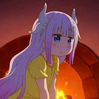 🤍 7c4ee128 Kanna Kamui Miss Kobayashi's Dragon Maid Anime, Kawaii, Drache, Kanna, Kamui, Niedlich whatsapp sticker