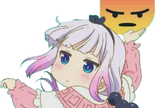 😜 07057276 Kanna Kamui Miss Kobayashi's Dragon Maid Anime, Cartoon, Schattig, Draak, Meisje telegram sticker