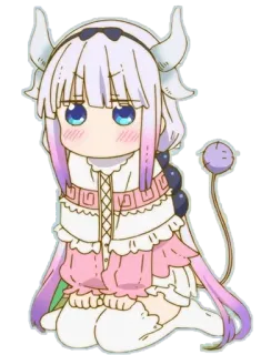 😳 47217783 Kanna Kamui Miss Kobayashi's Dragon Maid Anime, Draak, Schattig, Kanna telegram sticker
