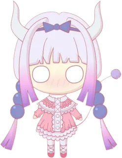 😳 87fd745d Kanna Kamui Miss Kobayashi's Dragon Maid Anime, Draak, Schattig, Kawaii, Chibi, Kanna telegram sticker