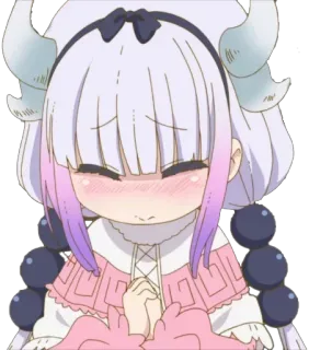 😳 92370646 Kanna Kamui Miss Kobayashi's Dragon Maid Anime, Draak, Schattig, Kanna, Kanna Kamui, Kobayashi, Meid telegram sticker