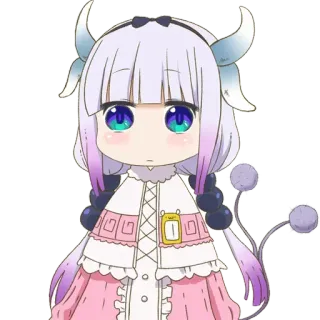 ☺️ a350bd4d Kanna Kamui Miss Kobayashi's Dragon Maid Anime, Draak, Schattig, Chibi, Kawaii, Kanna, Miss Kobayashi's Dragon Maid telegram sticker