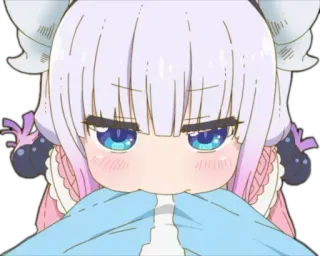 😤 ef70fe83 Kanna Kamui Miss Kobayashi's Dragon Maid Anime, Kanna Kamui, Dragon Maid, schattig, kawaii telegram sticker