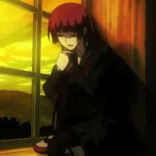 🕸 0c0cfdd4 Anime, Mädchen, Fenster, Traurig, Sitzend whatsapp sticker