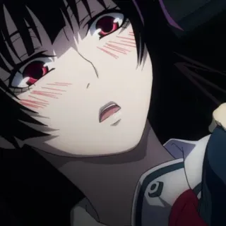 🕸 5490c712 Anime, Mädchen, rote Augen, erröten, Nahaufnahme whatsapp sticker