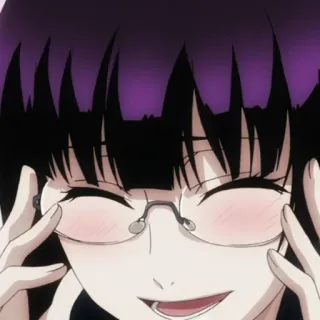 🕷 58aa910a Anime, Frau, Brille, Lächeln whatsapp sticker