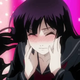 🕸 667f09fc Anime Mädchen, Erröten, Niedlich, Schuluniform whatsapp sticker