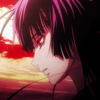 🕸 bb40d023 Anime, Frau, Charakter, Mädchen, Porträt, Dunkle Haare whatsapp sticker