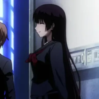 🥀 c454f531 Anime, Schuluniform, schwarze Haare, weiblich whatsapp sticker