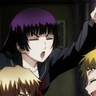 🕸 d396d44d Anime, Mädchen, Schuluniform, Cartoon, Freundschaft whatsapp sticker