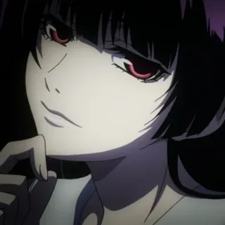 🥀 fe68a595 Anime, Mädchen, rote Augen, schwarze Haare whatsapp sticker