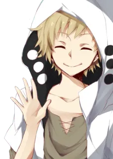 ✋ a5ae4ac0 アニメ, マンガ, キャラクター, 笑顔, パーカー telegram sticker