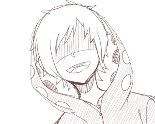 😭 be195cc5 アニメ, 漫画, パーカー, スケッチ, イラスト, キャラクター telegram sticker